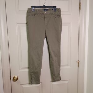 Kaari Blue Womens Jeans Size 10 Olive Green Mid Rise Skinny Zipper Ankle